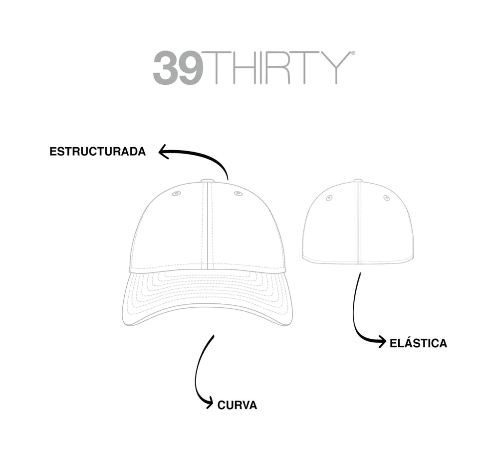 Gorra Beisbol Softbol New Era Charros Jalisco 39Thirty Azul Blanco