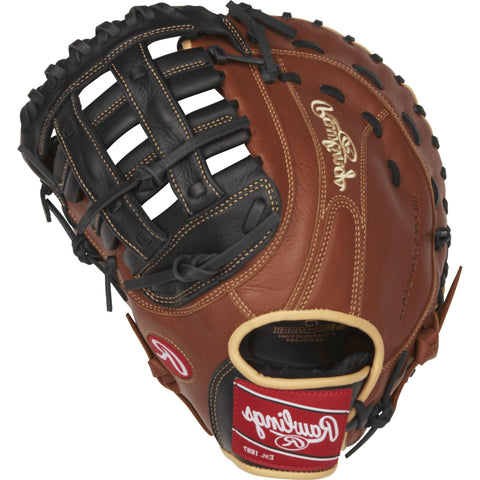 Guante de primera base Rawlings Sandlot SFM18 de 12.5 pulgadas café para lanzador zurdo