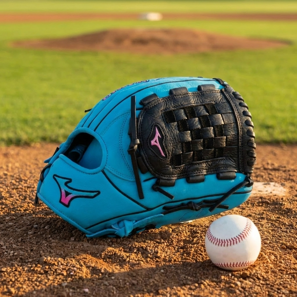 Guante Beisbol Mizuno Franchise GFN1201B5 12 in Azul Cielo ADULTO Lanzador Zurdo - foto de estudio
