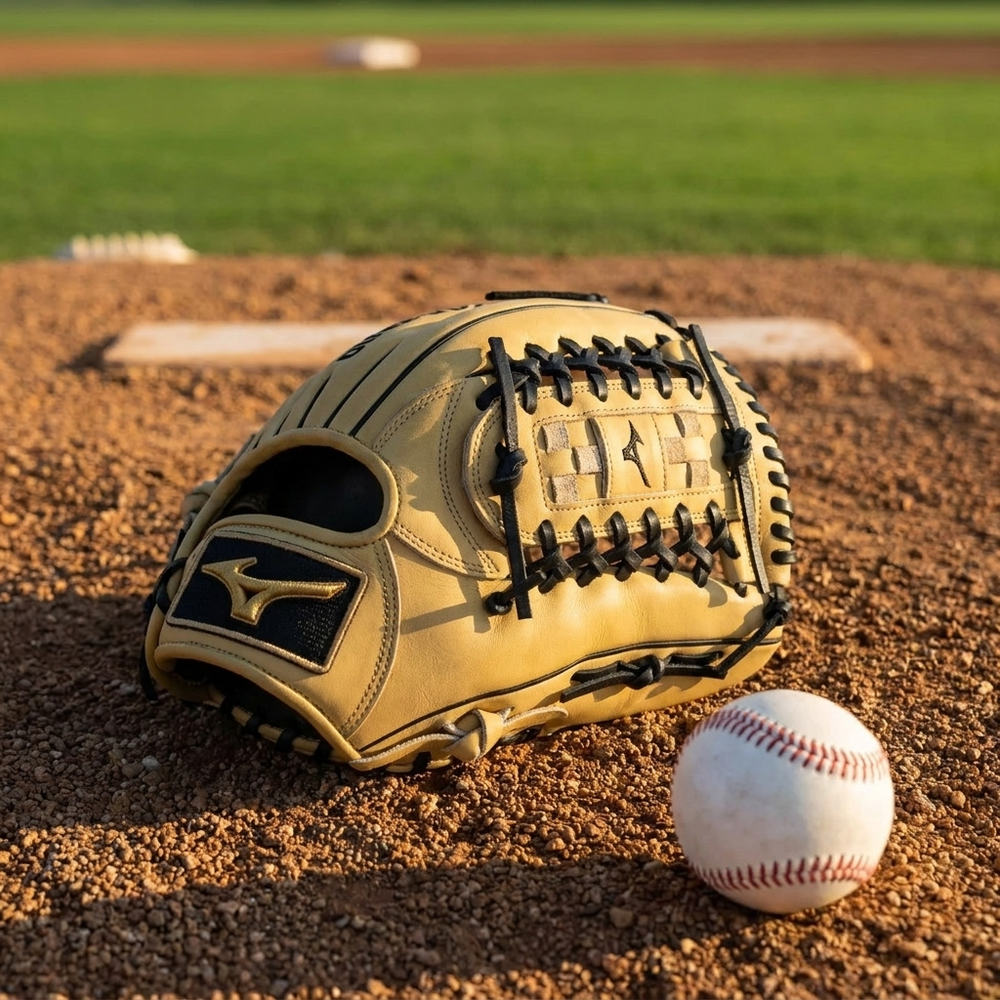 Guante Beisbol Mizuno MVP Prime GMVP1200P5 12 in Tan ADULTO Lanzador Zurdo - foto de estudio