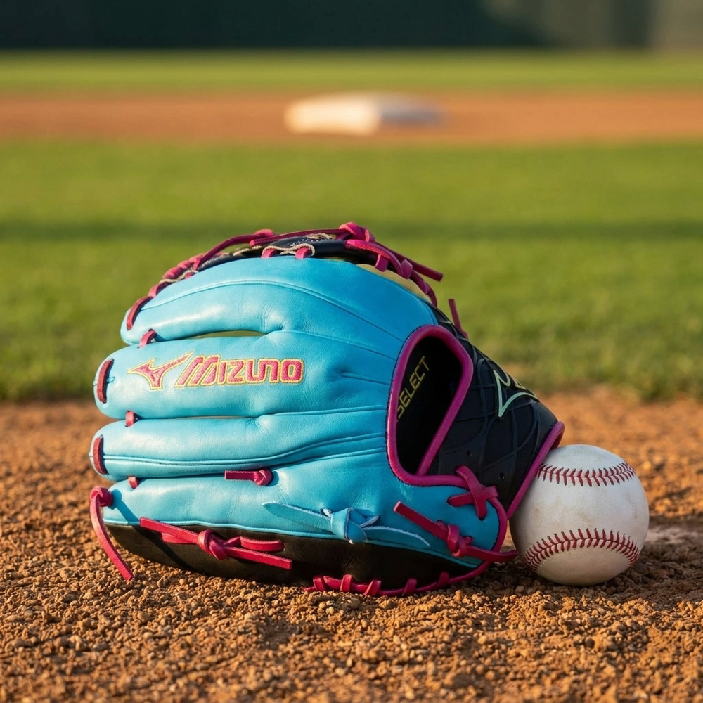Guante Beisbol Mizuno Pro Select DynaCage GPS-41RDC 11.5 in Azul Cielo ADULTO - foto de estudio