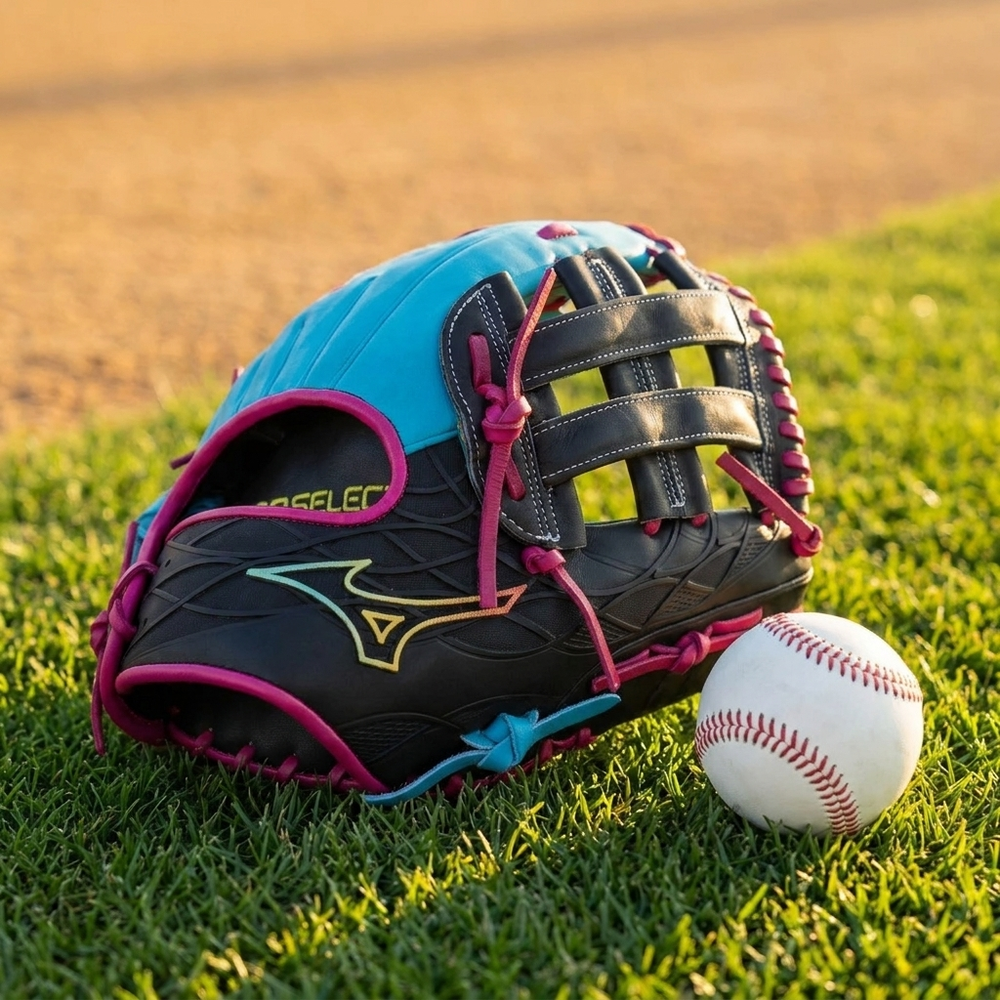 Guante Beisbol Mizuno Pro Select DynaCage GPS-71DDC 12.75 in Azul Cielo ADULTO - foto de estudio