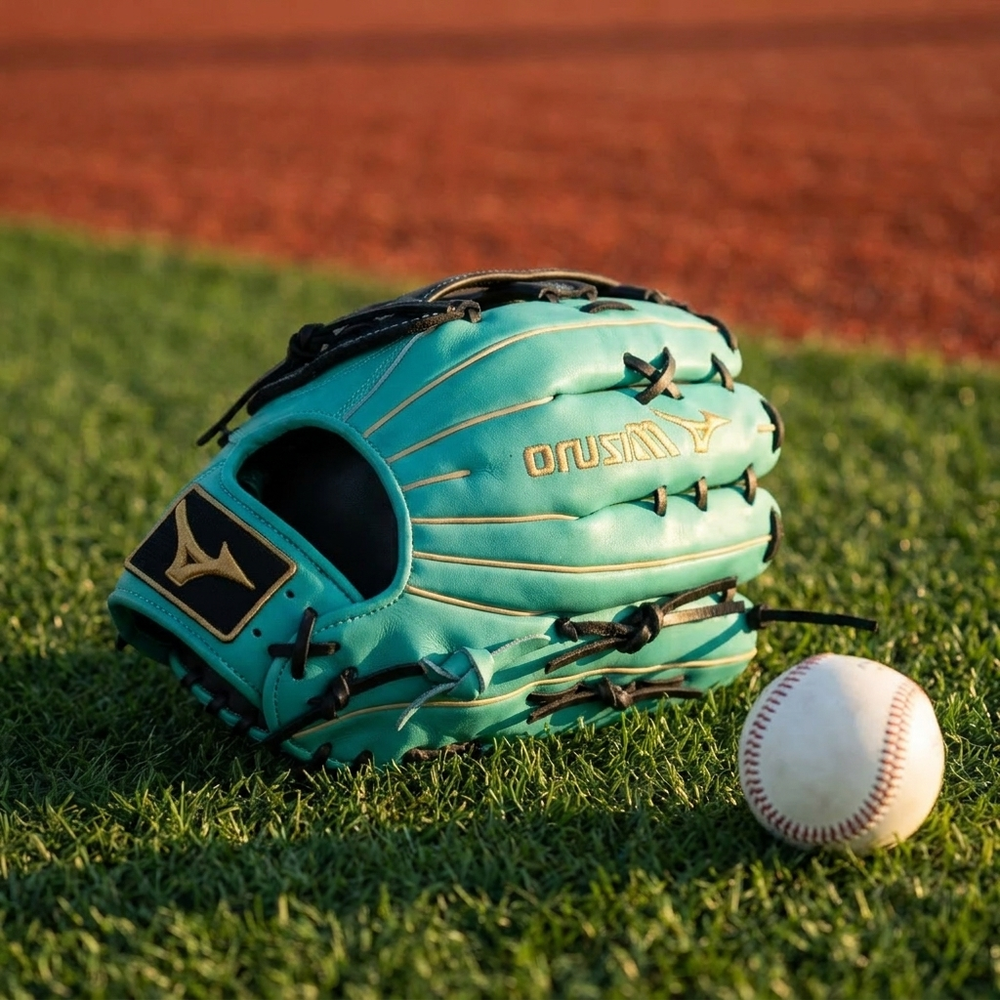 Guante Beisbol Mizuno MVP Prime GMVP1275P5 12.75 in Verde Jade ADULTO Lanzador Zurdo - foto de estudio