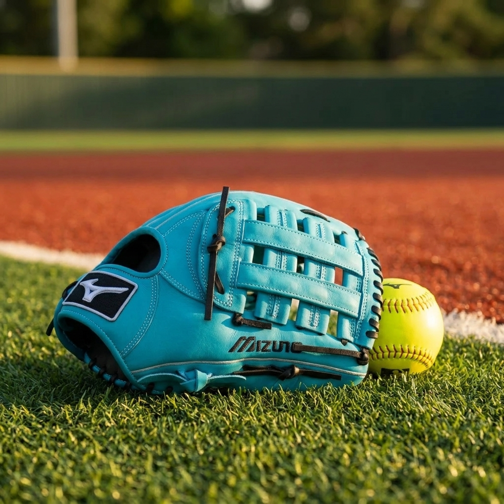 Guante Softbol Slowpitch Mizuno MVP Prime GMVP1401PSP 14 in Azul ADULTO Lanzador Zurdo - foto de estudio
