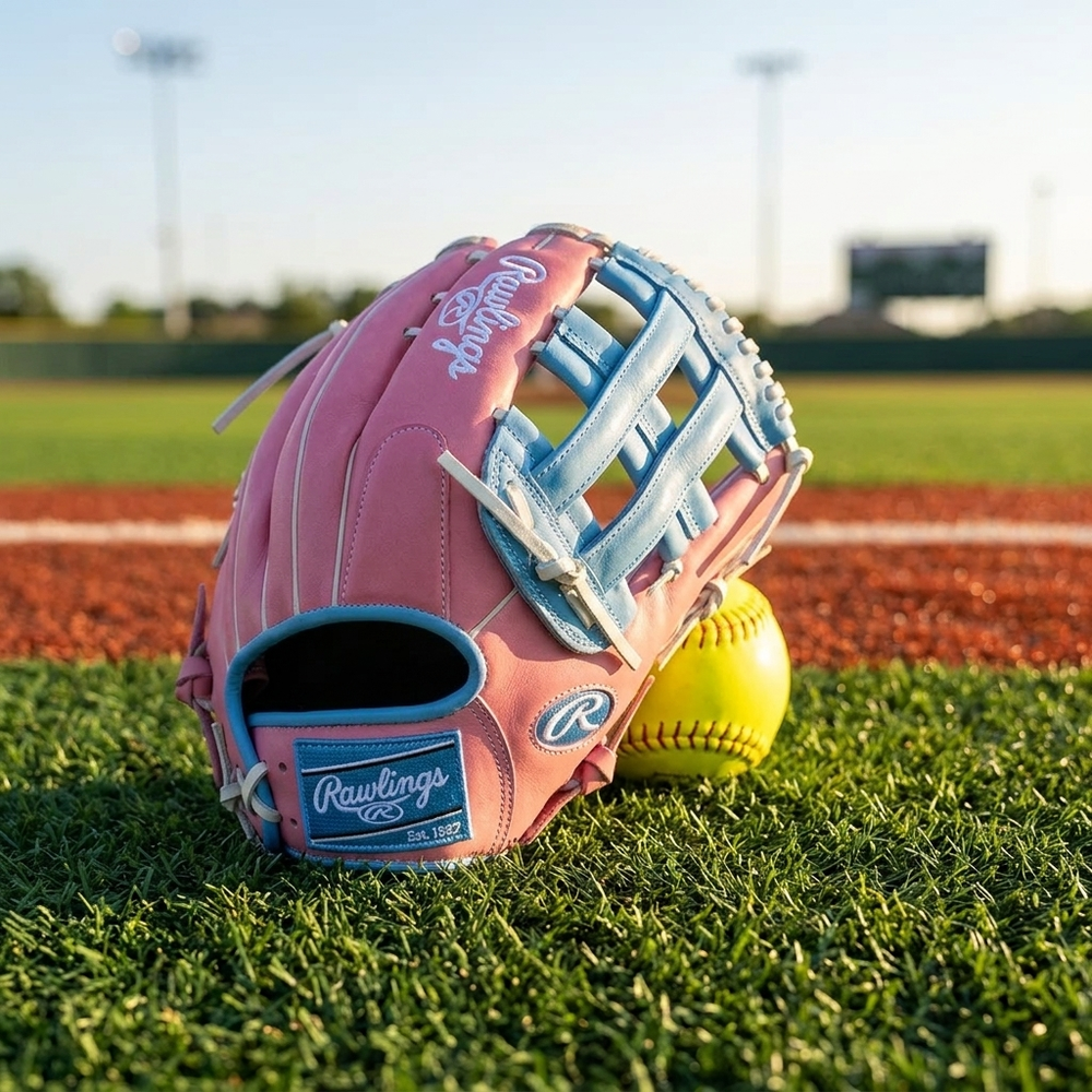 Guante Softbol Rawlings GG Elite GGE140HPCB 14 in Rosa Azul ADULTO - foto de estudio