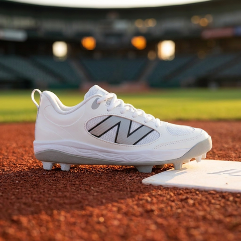 Spikes Beisbol Softbol New Balance Fresh Foam 3000v7 Blanco Gris Infantil