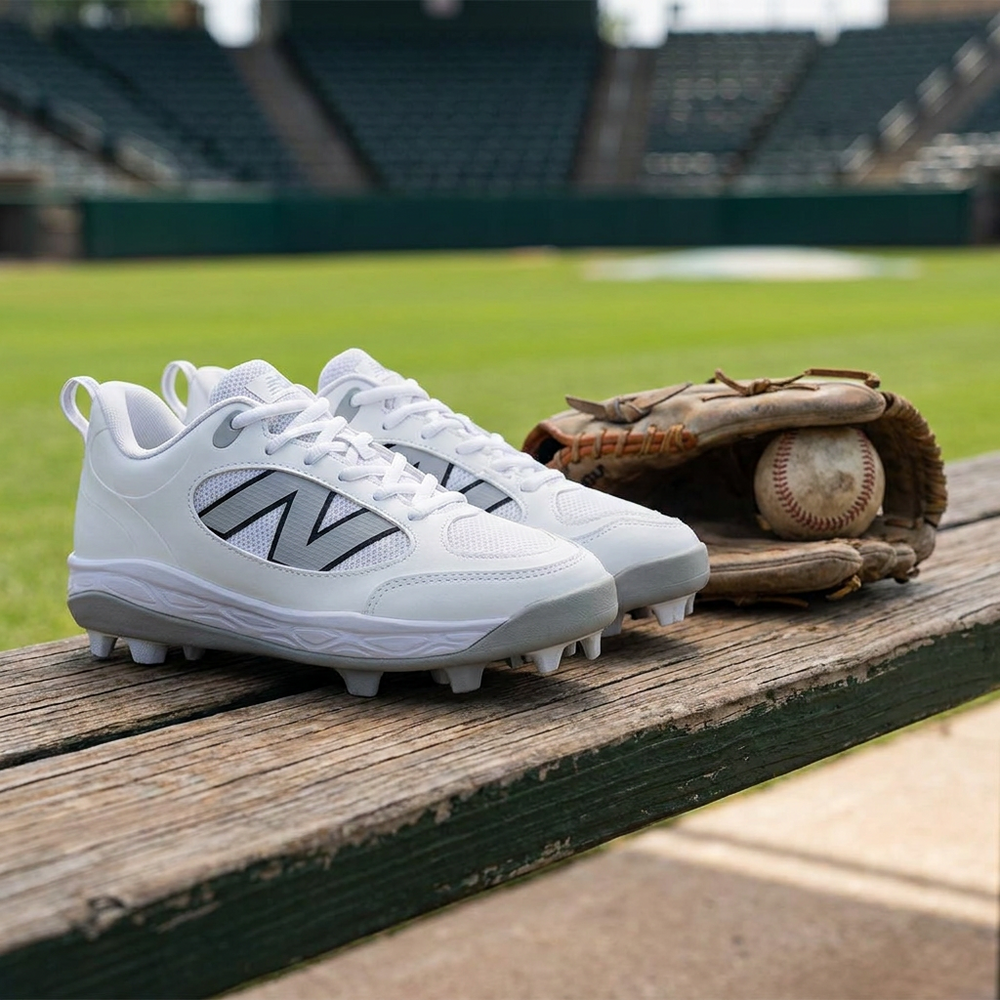 Spikes Beisbol Softbol New Balance Fresh Foam 3000v7 Blanco Gris Infantil