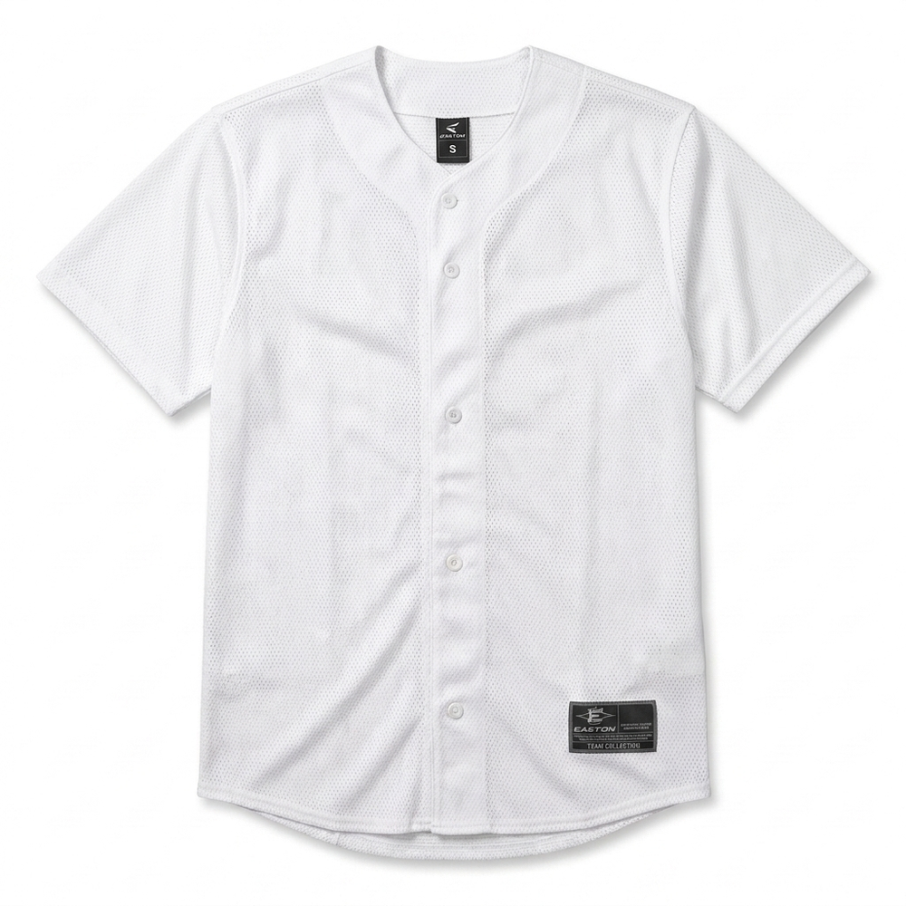 Jersey Easton blanco malla manga corta botones