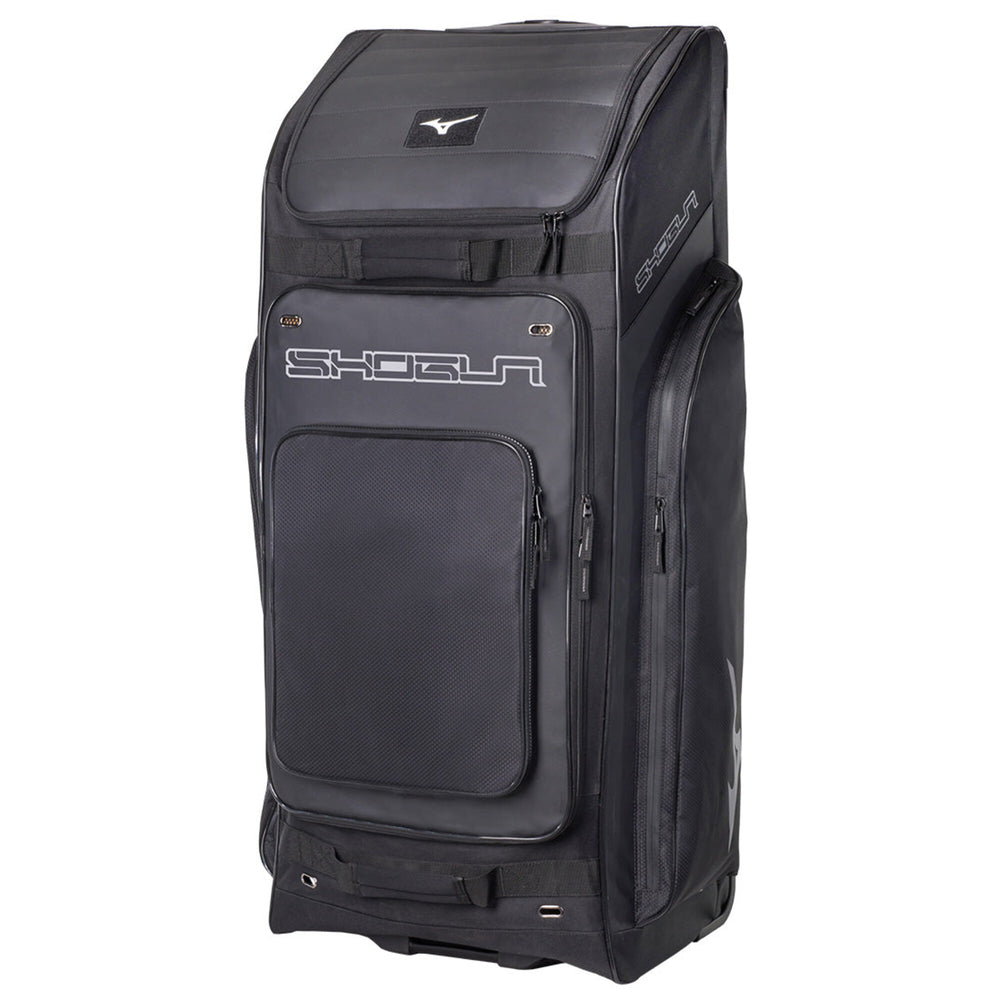 Maleta beisbol softbol Mizuno Shogun con ruedas negro, vista frontal
