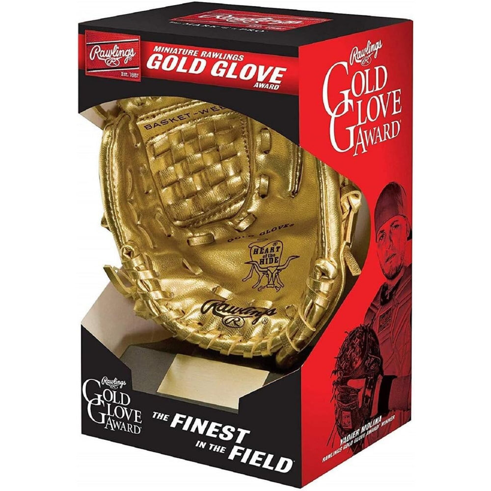 Mini guante trofeo Rawlings Gold Glove Award replica dorado