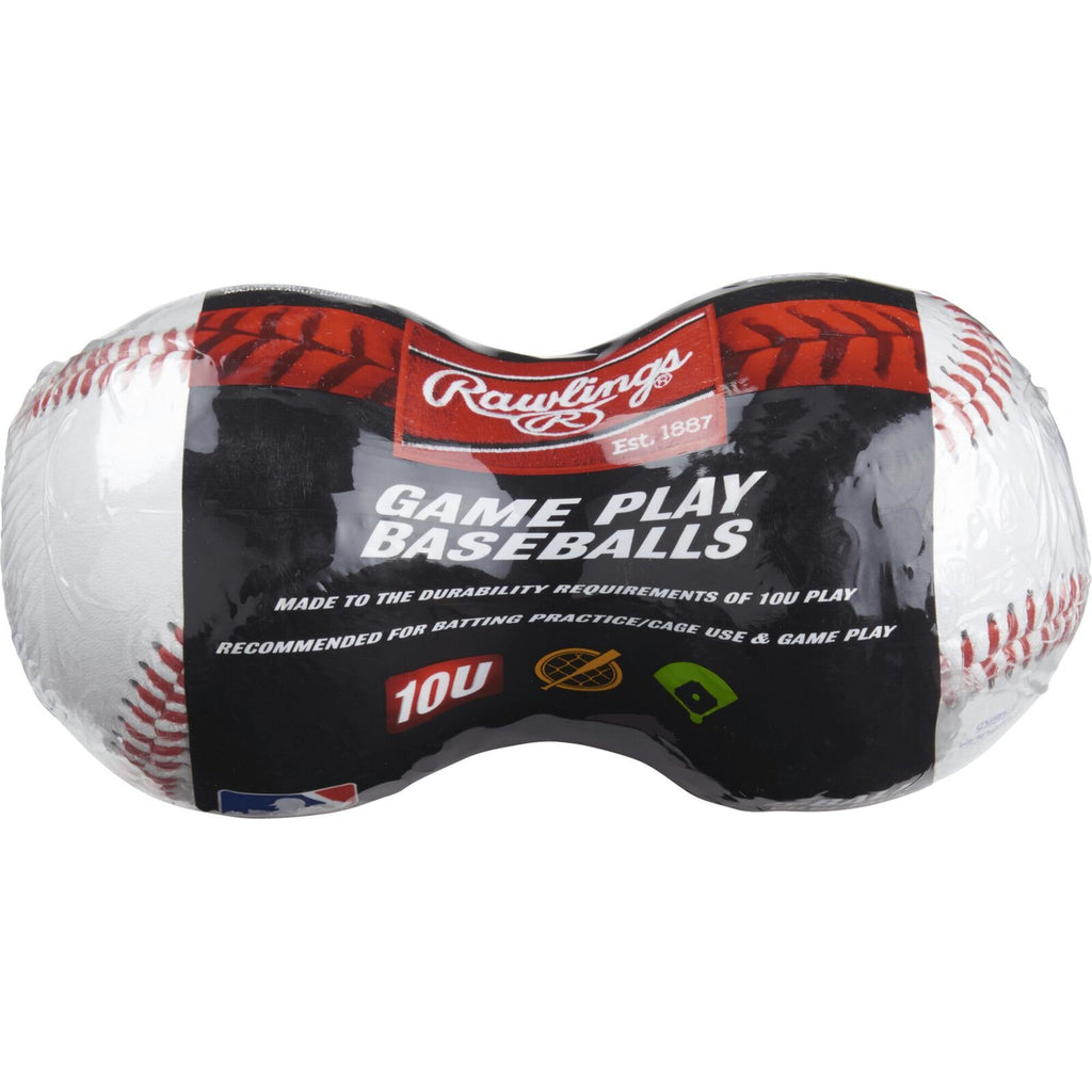 Detalle de la pelota Rawlings R10U con costuras elevadas