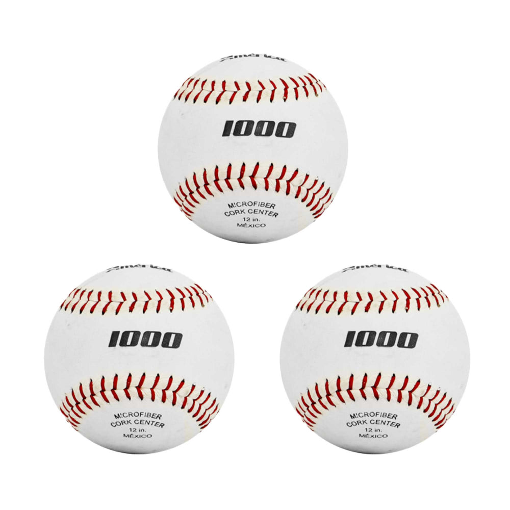 Pelota Softbol America 1000 Blanca Costuras Rojas