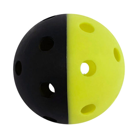 Pelota de entrenamiento Rawlings Dura-Flex 9 in perforada negro y amarillo neon