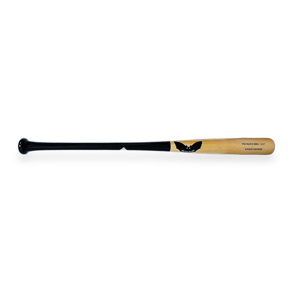 Bat Beisbol Maple Sam Bat Rideau Crusher MMO Negro Natural — foto real