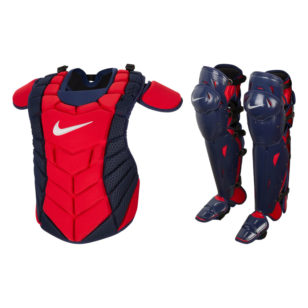 Set Catcher Beisbol Nike Diamond Elite 17 in Marino Rojo ADULTO Peto + Espinilleras