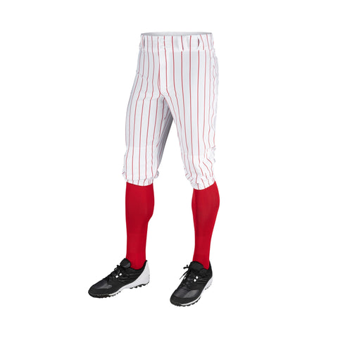 Pantalon Beisbol Champro Blanco Rayas Rojo Corto Triple Crown BPPINK Adulto