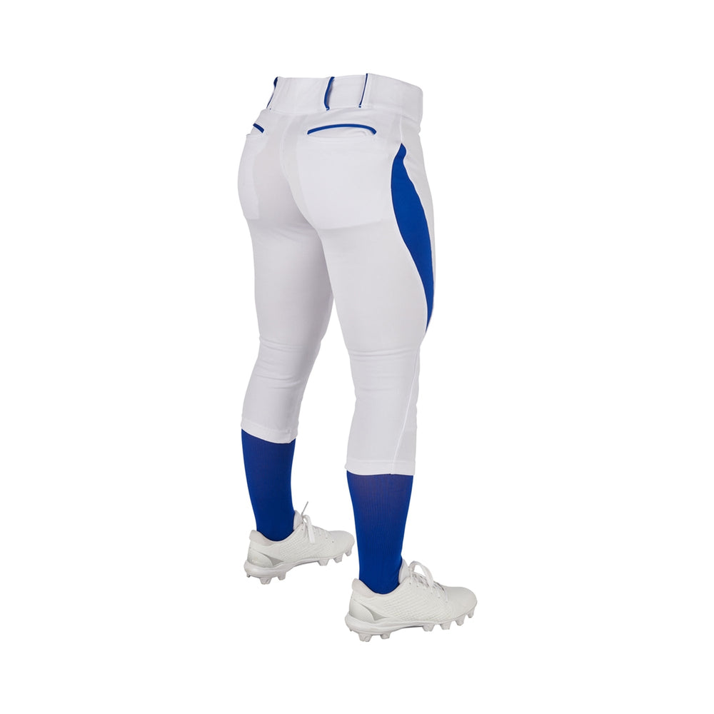 Pantalon Softbol Champro Surge Traditional BP28 Blanco Azul Corto NIÑA