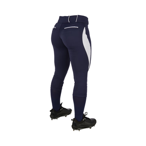 Pantalon Softbol Champro Surge Traditional BP28 Marino Blanco Dama