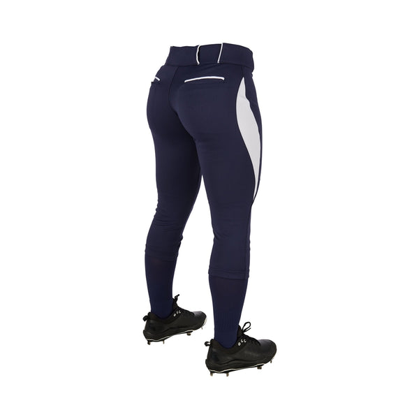 Pantalon Softbol Champro Surge Traditional BP28 Azul Oscuro Blanco Corto NIÑA