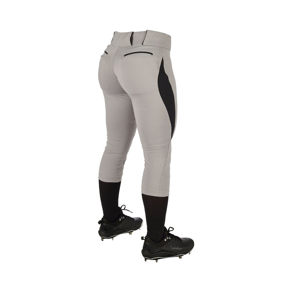 Pantalon Softbol Champro Surge Traditional BP28 Gris Negro Corto NIÑA