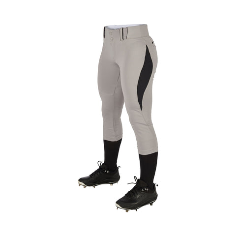 Pantalon Softbol Champro Surge Traditional BP28 Gris Negro Corto NIÑA