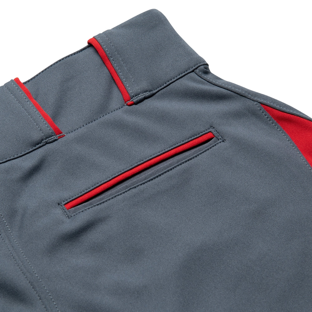 Pantalon Softbol Champro Surge Traditional BP28 Gris Oscuro Rojo Corto NIÑA