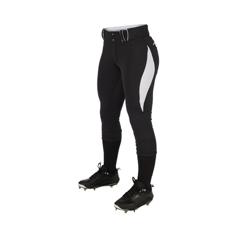 Pantalon Softbol Champro Surge Traditional BP28 Negro Blanco Corto NIÑA