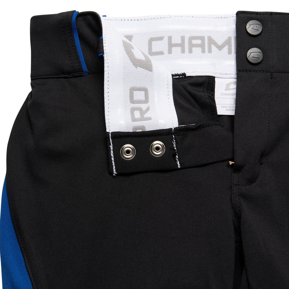 Pantalon Softbol Champro Surge Traditional BP28 Negro Azul Corto NIÑA