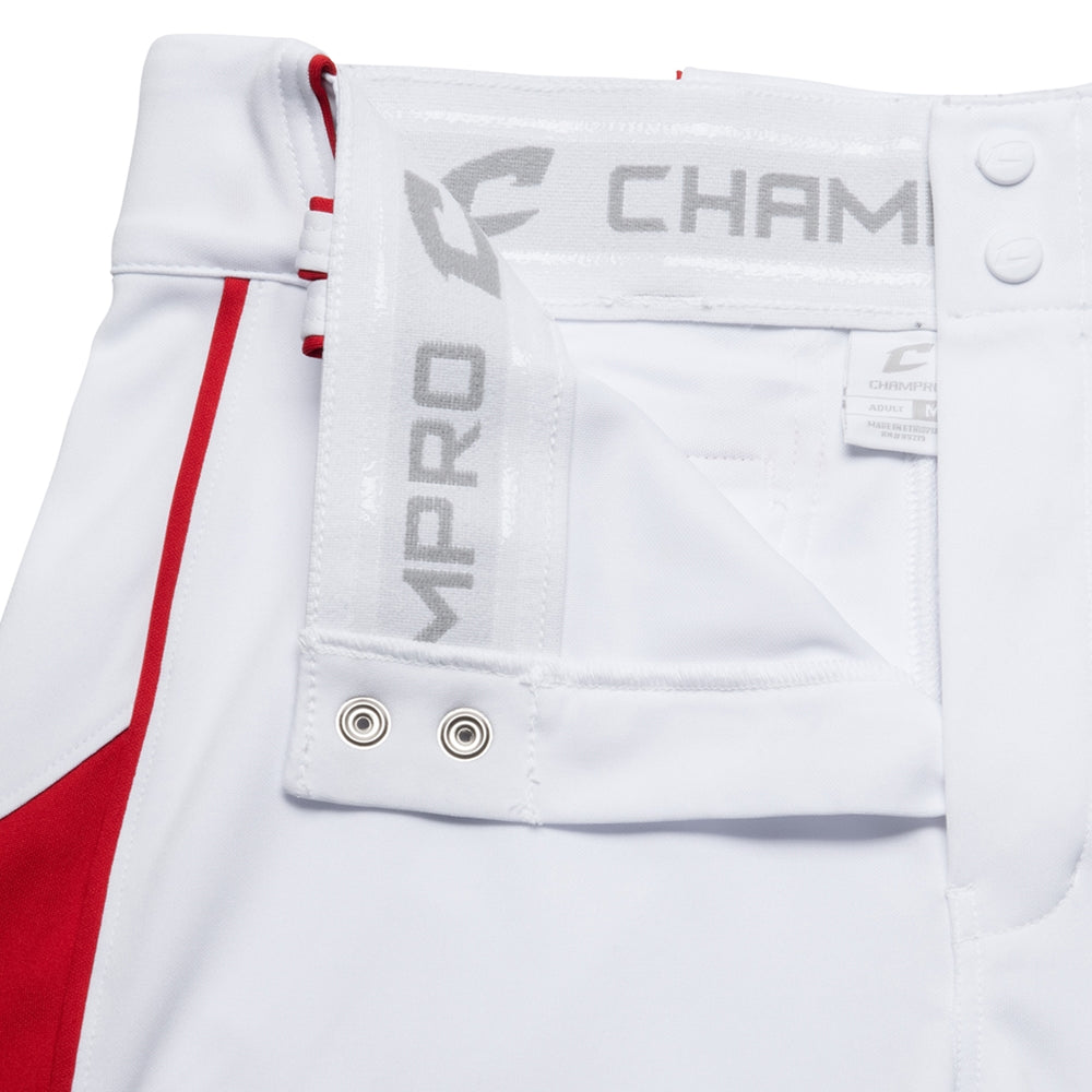Pantalon Beisbol Champro Blanco Rojo Largo Triple Crown Bottom 2 BP92U Adulto