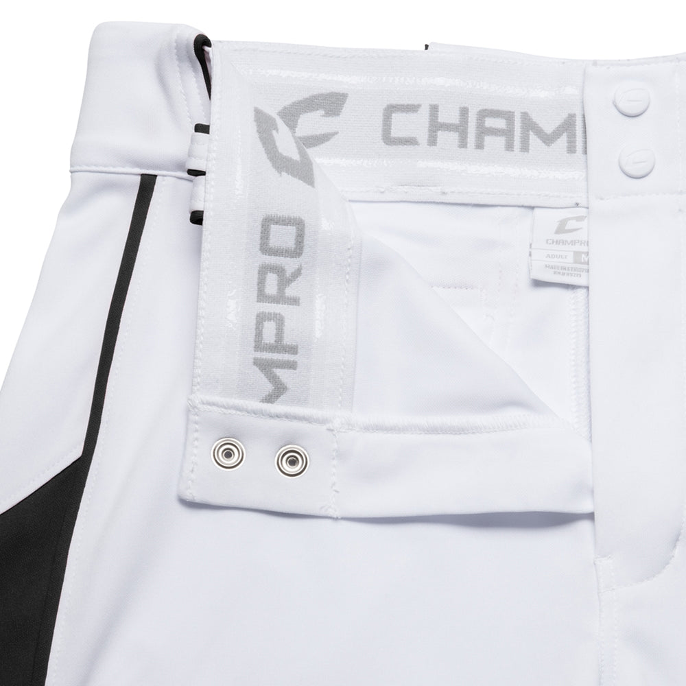Pantalon Beisbol Champro Blanco Negro Largo Triple Crown Bottom 2 BP92U Adulto