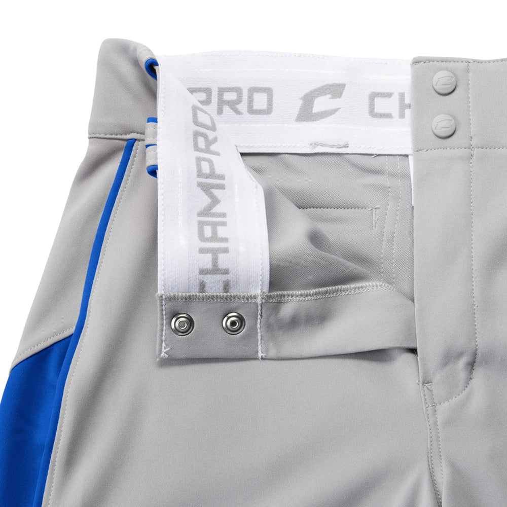 Pantalon Beisbol Champro Gris Azul Largo Triple Crown Bottom 2 BP92U Adulto