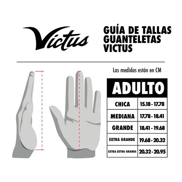 Guanteletas Beisbol Victus Nox Blanco Plata ADULTO