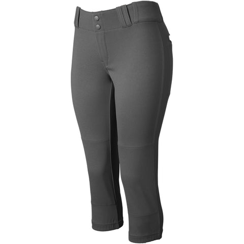 Pantalón Beisbol Softbol Wire2Wire Gris Oscuro Corto Dama