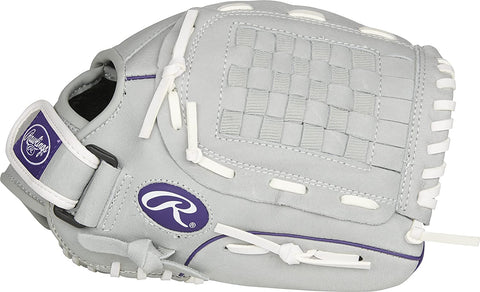 Guante Softbol Rawlings Sure Catch SCSB125PU Gris Blanco 12.5 in Adulto