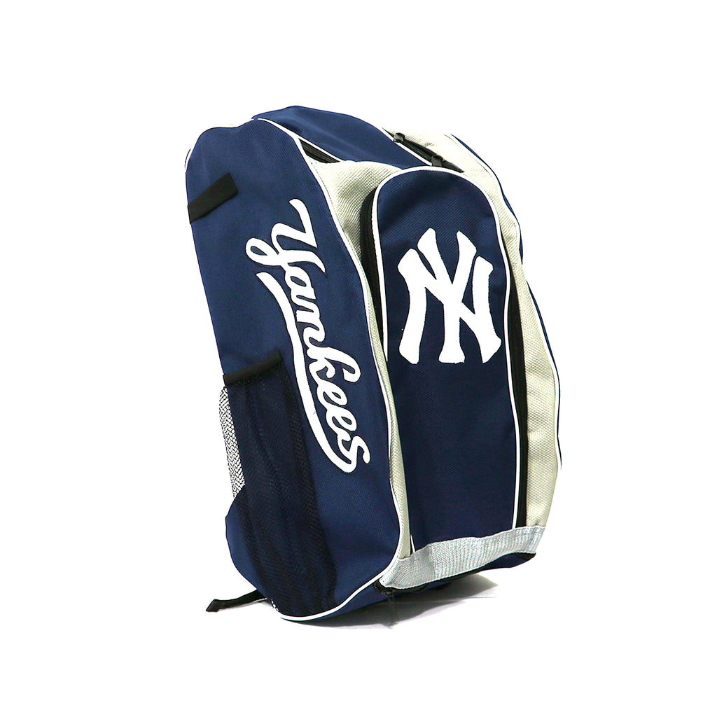 Back Pack Beisbol Softbol BS Yankees Marino Gris Letra Blanca