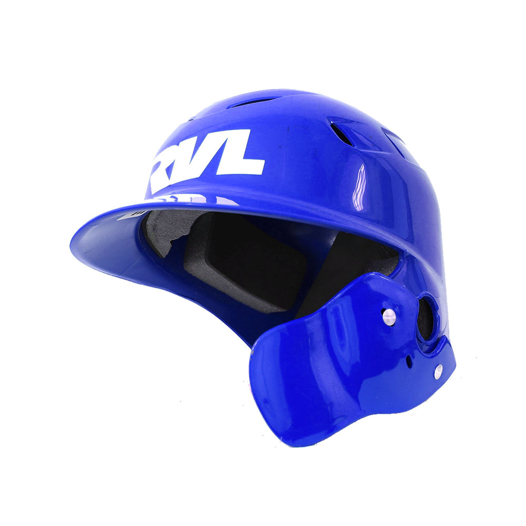 Casco Beisbol RVL Una Oreja Azul Con Protector Mandibula ADULTO
