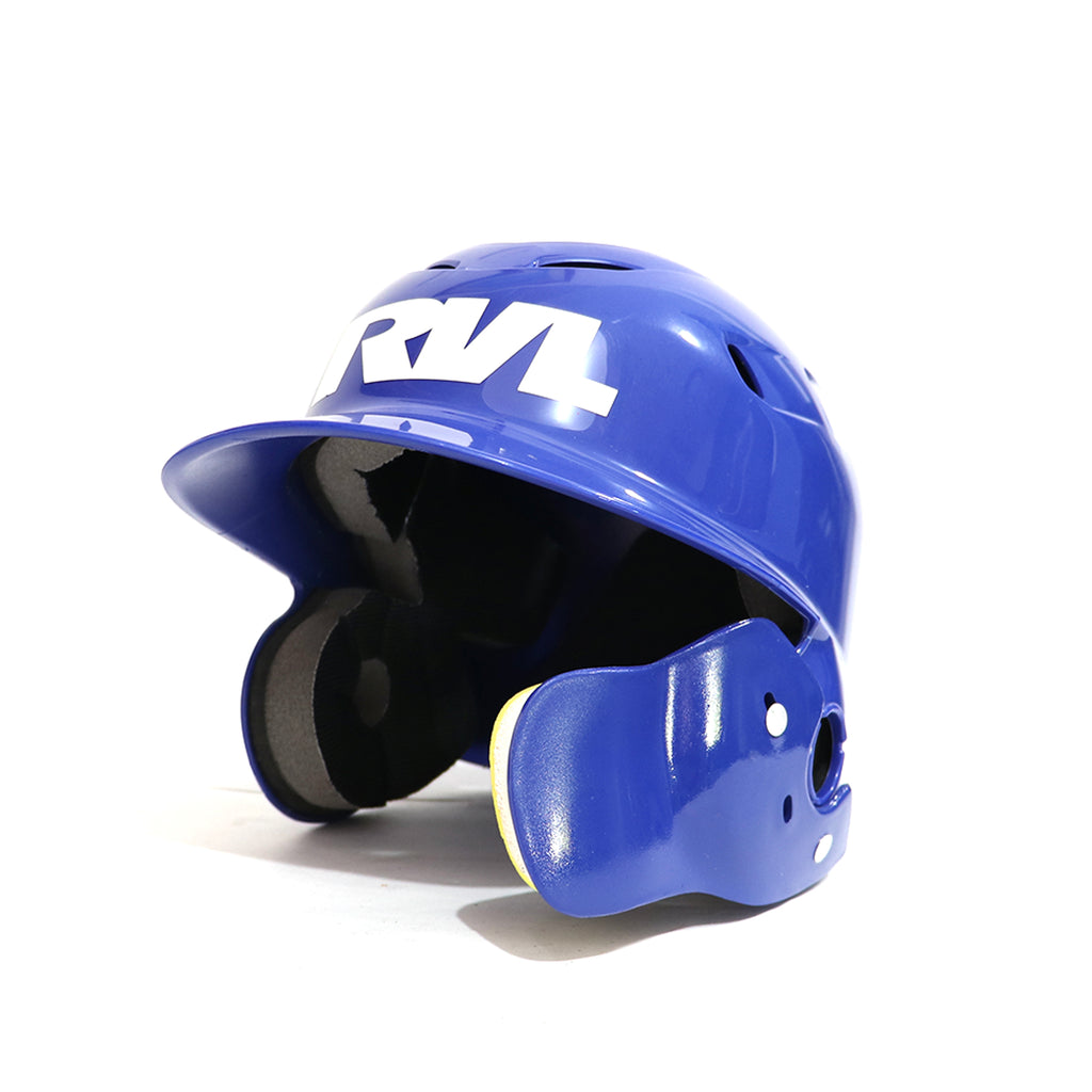 Casco Beisbol RVL Dos Orejas Azul Con Protector Mandibula ADULTO