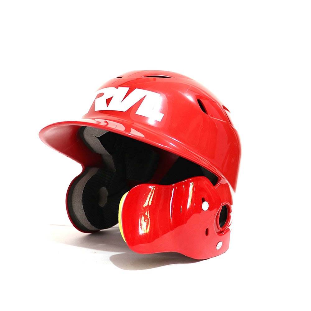 Casco Beisbol RVL Dos Orejas Negro Con Protector Mandibula ADULTO