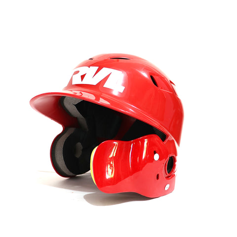 Casco Beisbol RVL Dos Orejas Negro Con Protector Mandibula ADULTO