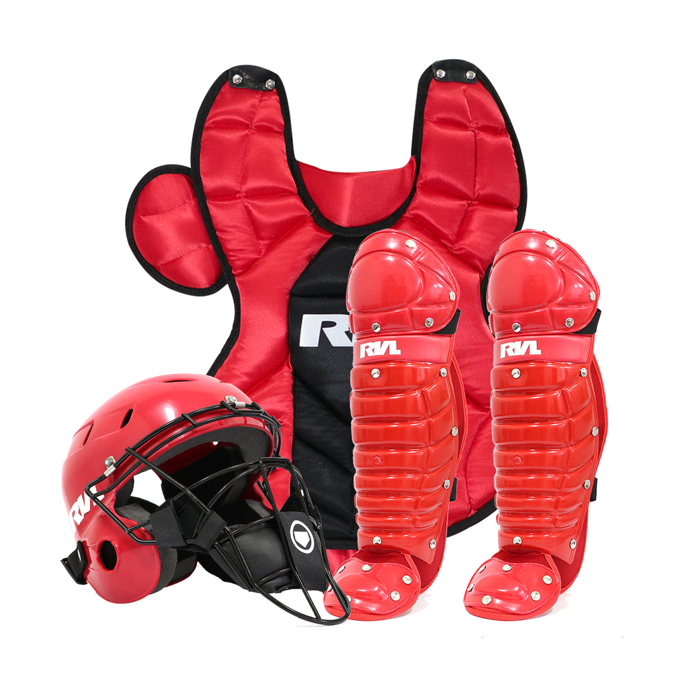 Equipo de Catcher Beisbol Roda RVL Peto Brillante Juvenil Rojo