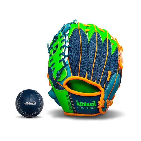 Guante Beisbol Franklin Mesh Tek 22812L Verde Azul 3 a 6 años ZURDO