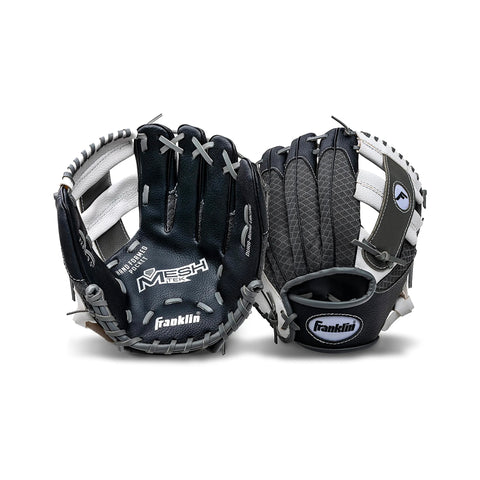 Guante Beisbol Franklin Mesh Tek Negro Gris 3 a 6 años