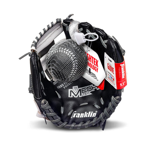 Guante Beisbol Franklin Mesh Tek Negro Gris 3 a 6 años