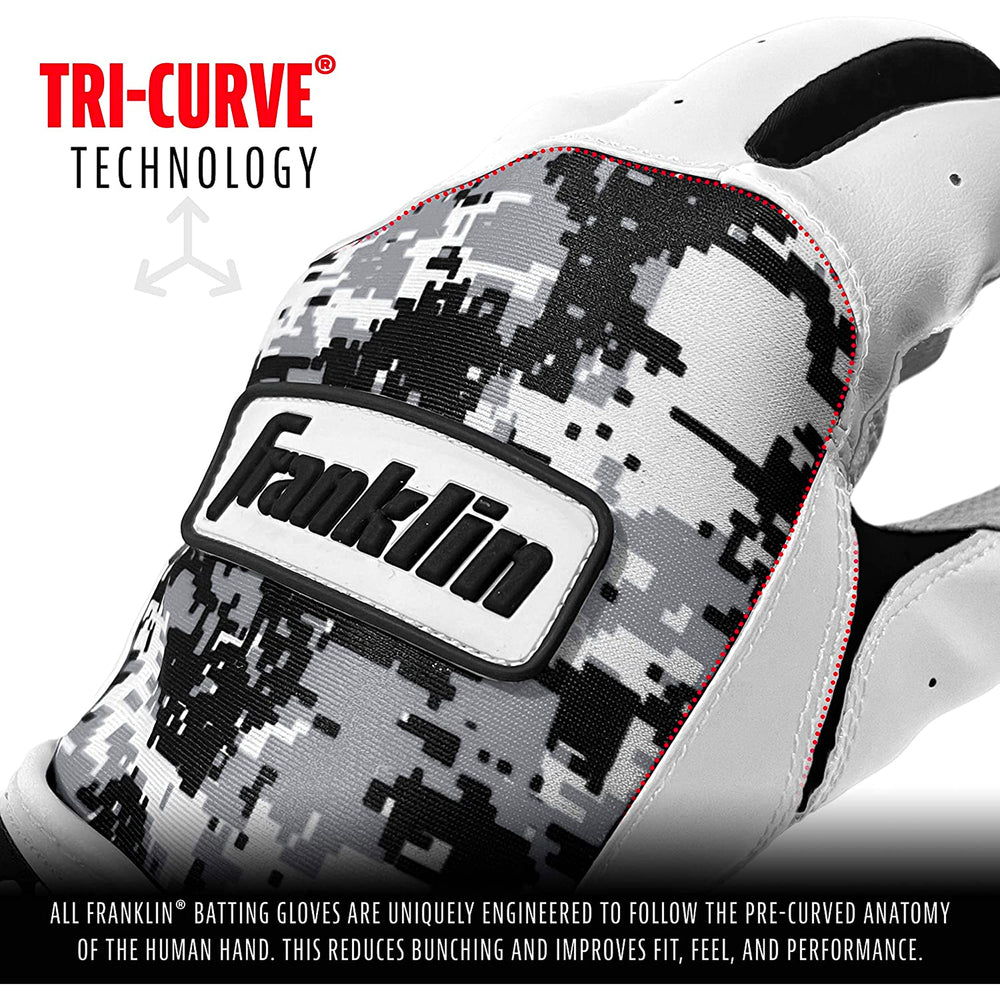Guanteletas Beisbol Franklin Digitek Blanco Camu ADULTO