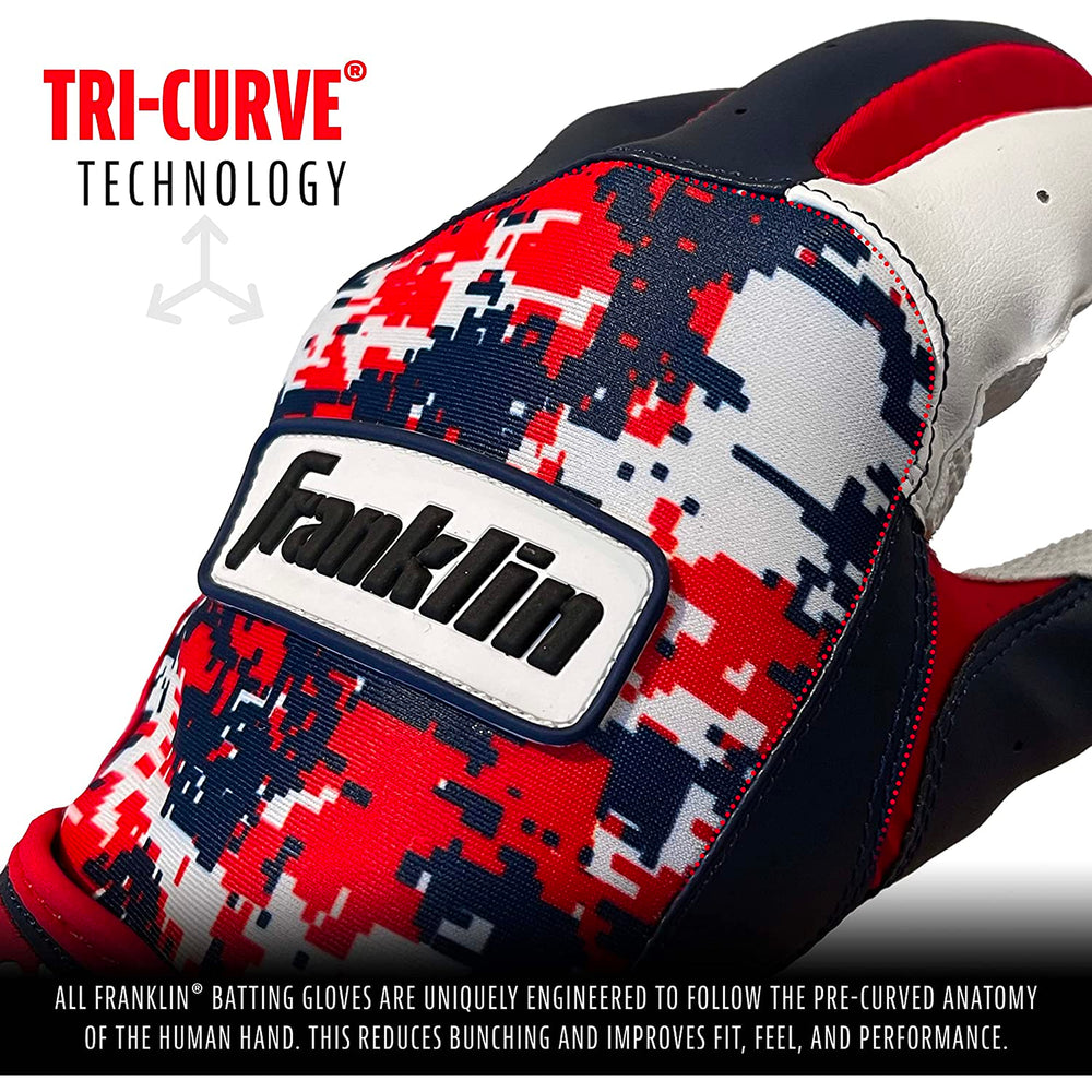 Guanteletas Beisbol Franklin Digitek Camu Marino Rojo INFANTIL
