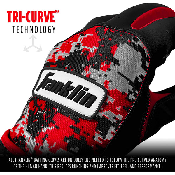 Guanteletas Beisbol Franklin Digitek Rojo Camu ADULTO