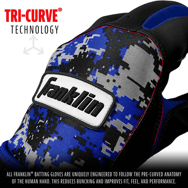 Guanteletas Beisbol Franklin Digitek Azul Rey Camu ADULTO