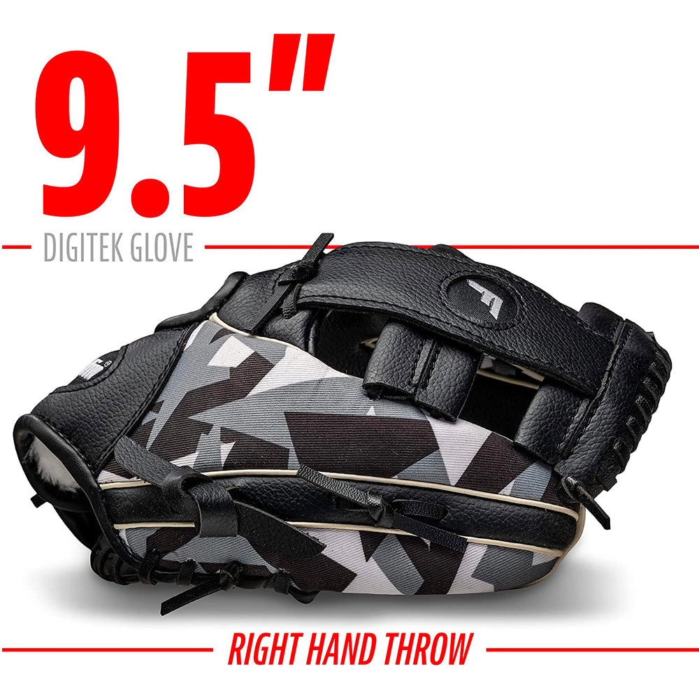 Guante Beisbol Franklin Digitek 22839 Negro Gris 9.5 in 3 a 6 años