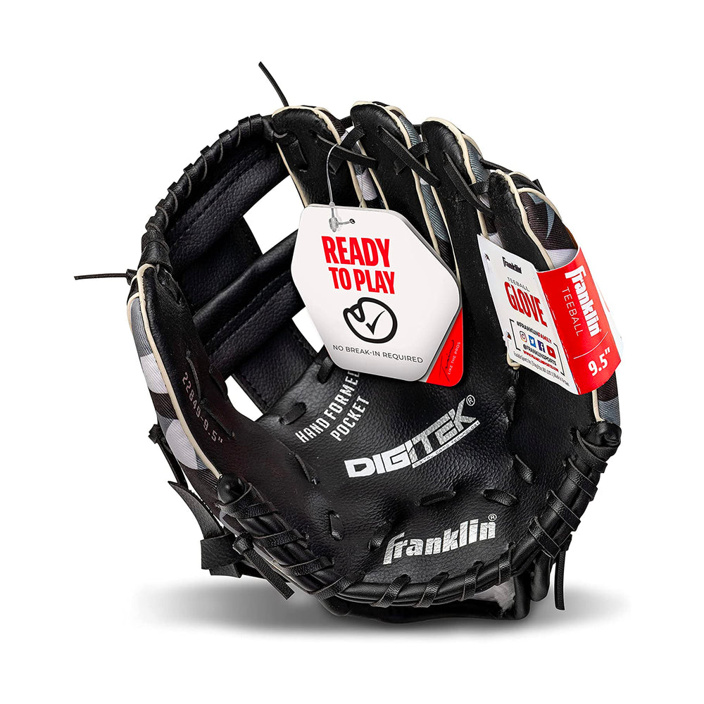 Guante Beisbol Franklin Digitek 22839 Negro Gris 9.5 in 3 a 6 años
