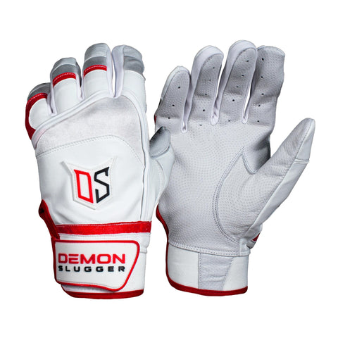 Guanteletas Beisbol Demon Slugger Classic Blanco Rojo ADULTO